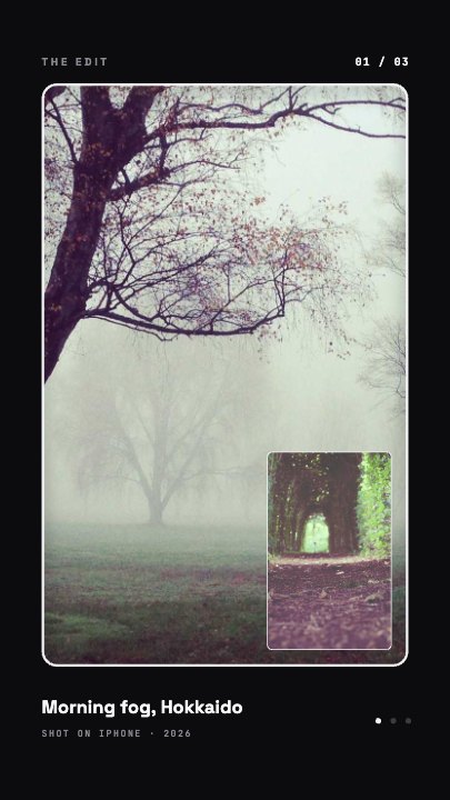 Nested Photo Edit template at 1.1s — The first photo, with an inset