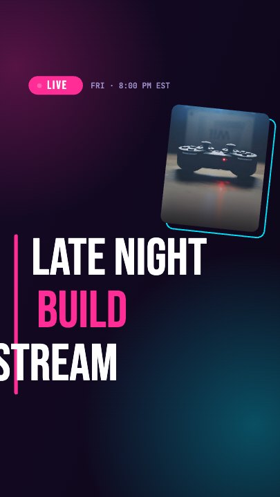 Livestream Announcement template at 1.1s — LIVE, and when