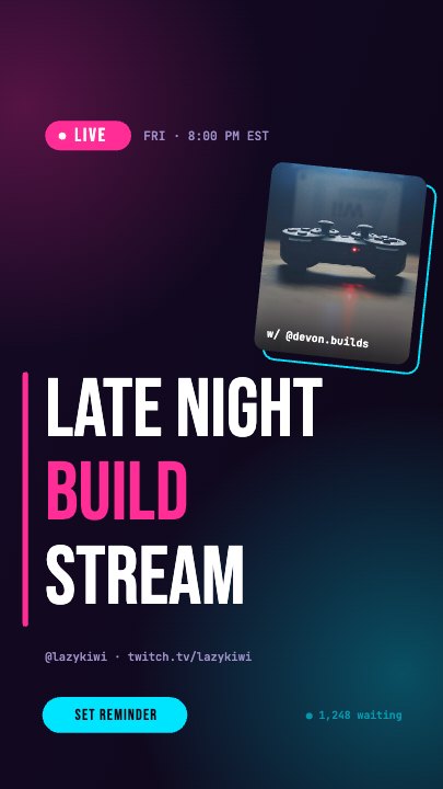 Livestream Announcement template at 5.2s — The call to action