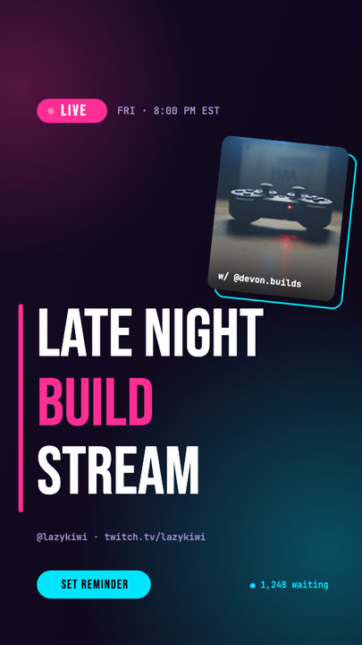 Livestream Announcement motion graphics template preview
