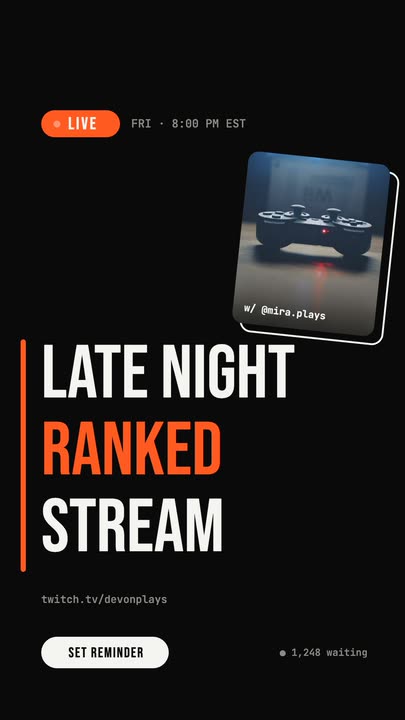 Livestream Announcement motion graphics template preview