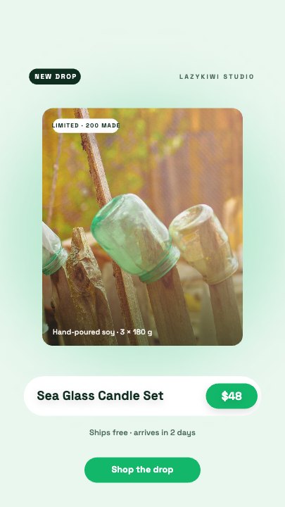 Product Drop Reveal template at 3.0s — The call to action