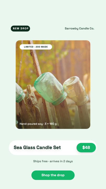 Product Drop Reveal motion graphics template preview