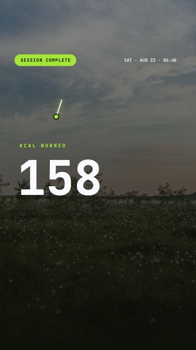 Workout Summary Card template at 1.1s — Badge and date
