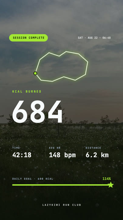 Workout Summary Card motion graphics template preview