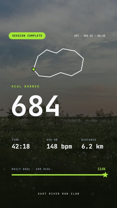 Workout Summary Card motion graphics template preview