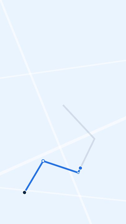 Route Logo Reveal template at 1.4s — The route is drawing