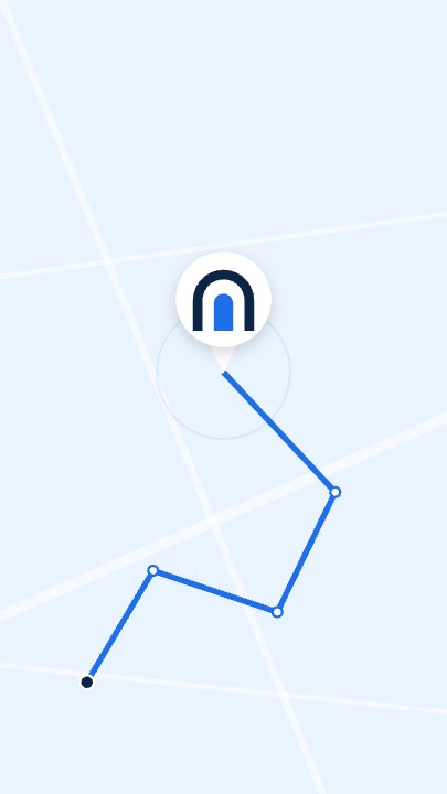 Route Logo Reveal template at 2.7s — Arrival