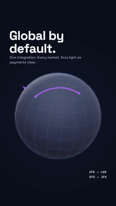 Globe Arcs template at 1.2s — Globe and headline