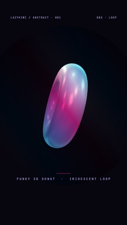 Iridescent Torus template at 3.2s — The film sweeps