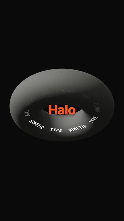 Torus Text Ring template at 1.4s — The ring is already turning
