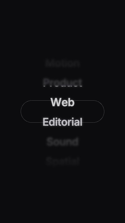 Text Scroller template at 1.08s — Mid-scroll