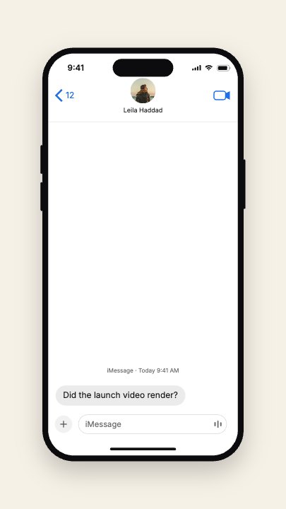 Chat Bubbles template at 1.08s — The first message lands