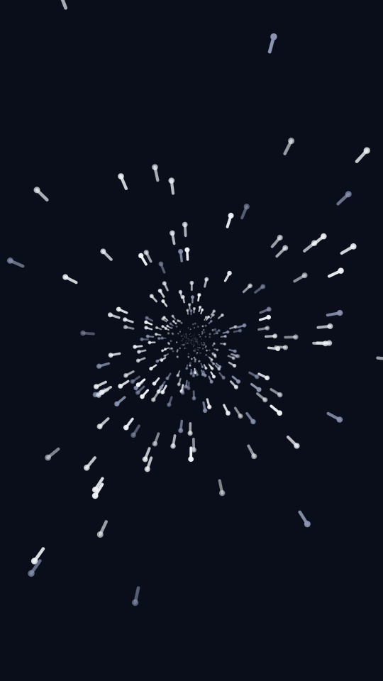 Stars streaming out of the centre into short trails. — rendered sample