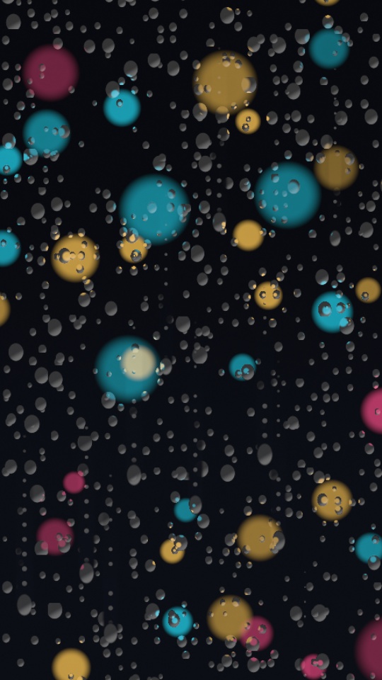 Droplets bending city lights, trails running down. Premium. — rendered sample