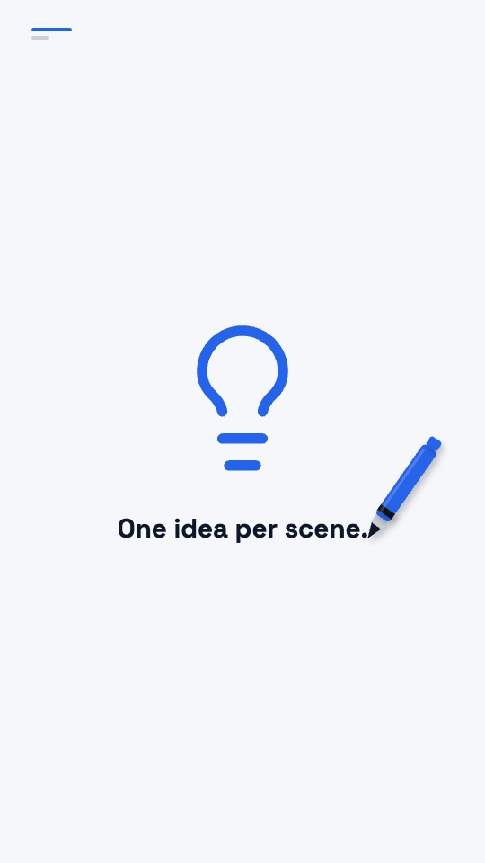 Light grey, your brand colour on the icons and pen, progress dots along the top. — rendered sample