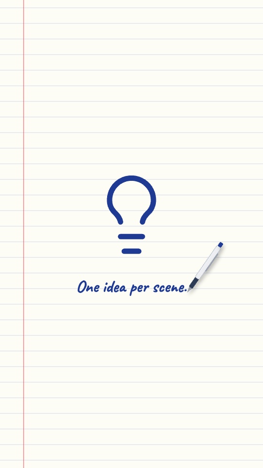 Blue ballpoint on ruled paper with a red margin; the page scrolls down. — rendered sample